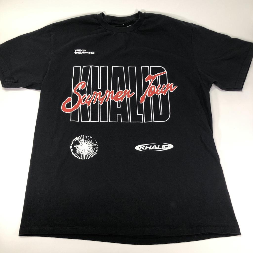 Khalid Summer Tour 2023 Dbl Sided 915 To The World Large Black Shirt Concert Tee