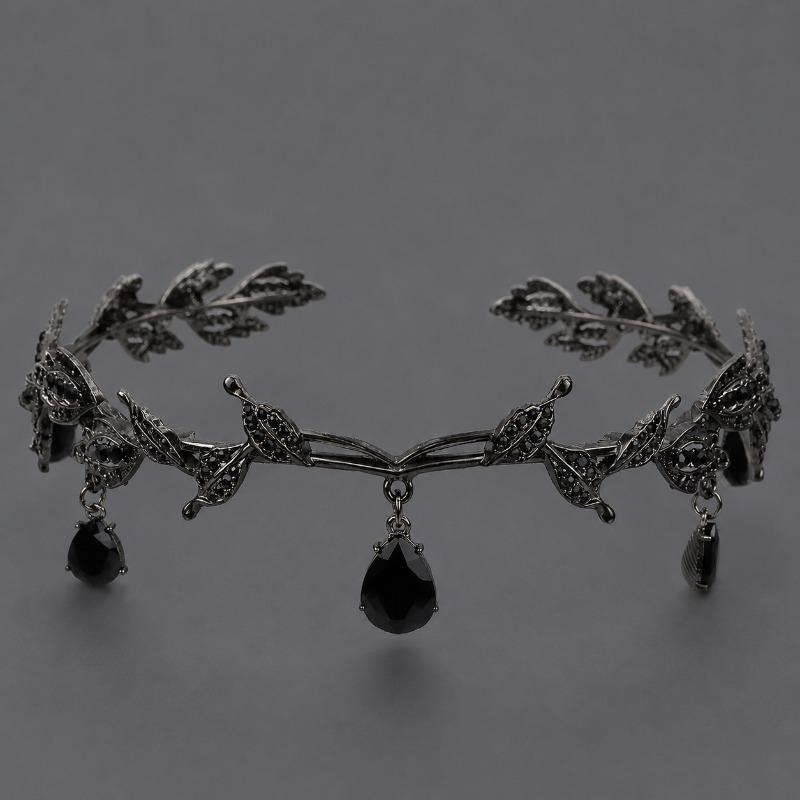 Corona Oscura Ballo di Halloween Corona di Strass Moda Foto Styling Copricapo