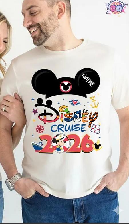 2026 Summer Paradise Cruise Family Graph T-shirt Unisex's Fashion Cotton Quality Casual Loose Short Sleeve Classic Unisex