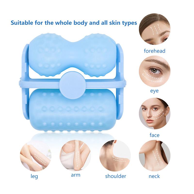 Face Ice Roller Double Roller Cool Facial Eye Massage Relieve Fatigue Pain Redness Skin Tighten Face Lift Reduce Swell Iceroller