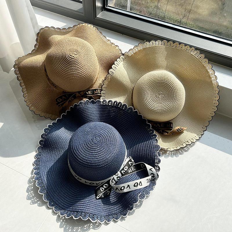 Stylish Big Brimmed Straw Hat With Bow Perfect For Summer Travel And Vacation