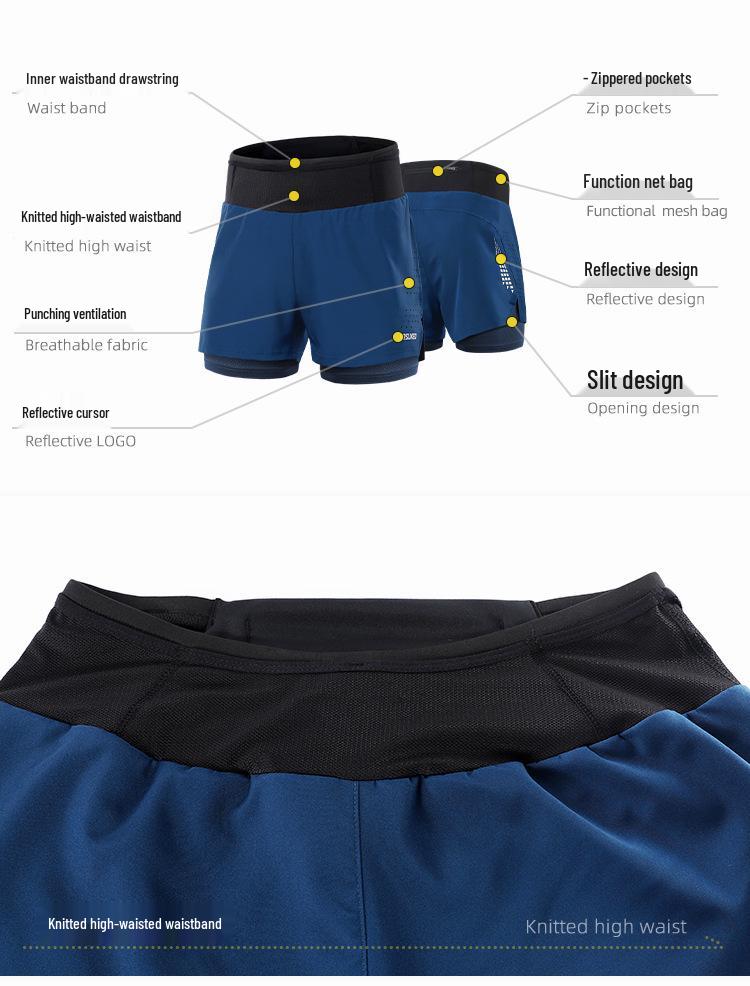 Men's Quick-Dry Breathable Outdoor Running Shorts with Multifunctional Pockets, Loose Fit, Anti-Exposure Design