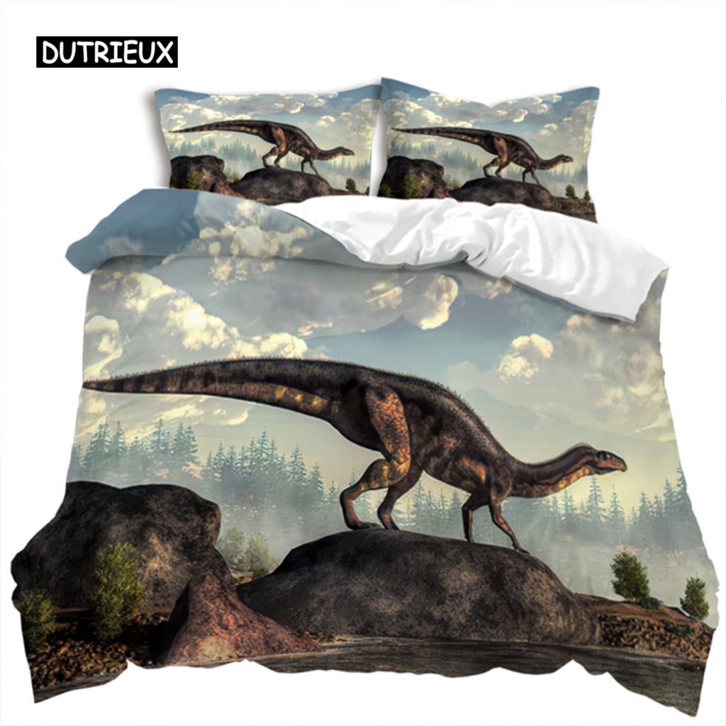 

Пододеяльник Jurassic World Park Dinosaur Twin Double Microfiber Animal Одеяло Постельное белье с изображением динозавра для детей и подростков EU single(135x200cm)