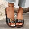 Ladies Shoes 2026 Hot Sale Open Toe Women's Slippers Summer Flowers Solid Outdoor Casual Beach Wedge Heel Large Size Slippers