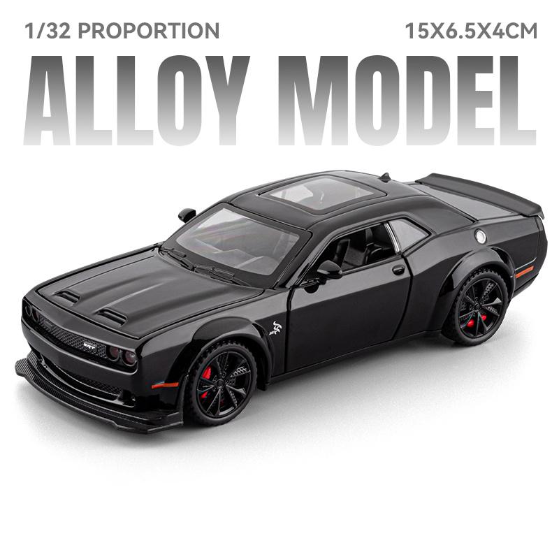 

1:32 Dodge Challenger Hellcat Redeye Alloy Metal Diecast Model Car Home Decoration & Computer Desktop Ornaments Holiday Present чёрный