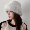 Imitation Fur Beanie Hat Knitted Hat Winter Plush Hat Cute Plush Bucket Hat  Streetwear