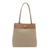 Large-capacity Canvas Contrasting Color Tote Bag, New Fashionable and Simple Portable Shoulder Bag, Commuter Bag, Women's Bag