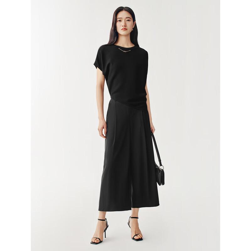 JUZUI Women's Relaxed Wide-Leg Cropped Pants