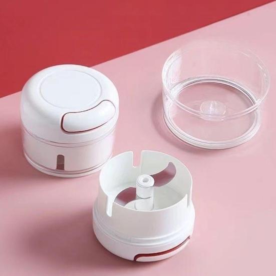 Manual Food Processor Pull Chop Grinder Stainless Steel Mincer for Garlic Chili Ginger Dual-Blade Design Vegetables Chopper for Home Kitchen Prep