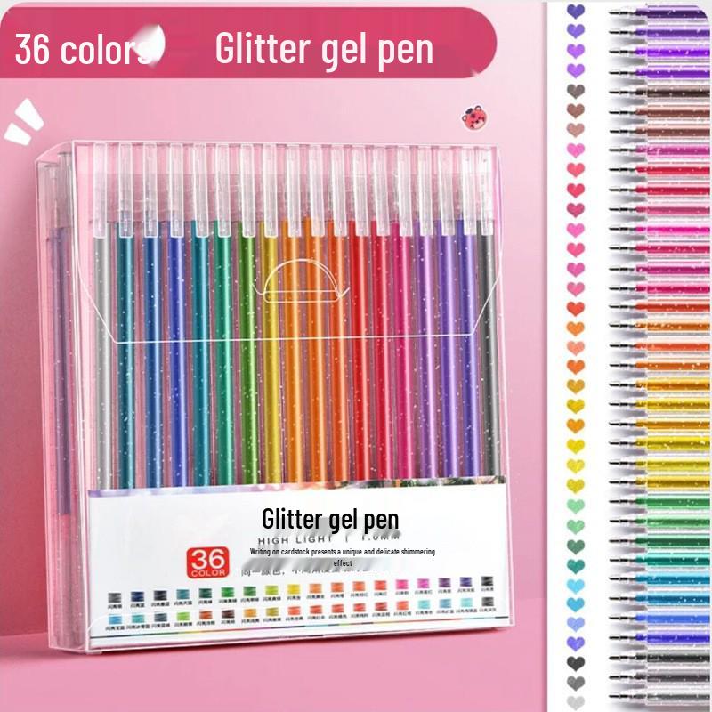 Colorful Glitter Gel Pens for Creative Journaling and Art - Ideal for Students and Children