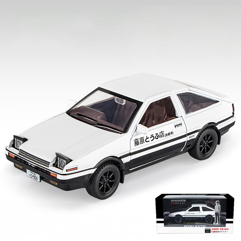 Initial D 1/30 Toyota AE86 Truend JDM Sports Car Alloy Diecast Metal Model Car Sound & Light Jump The Light Collection Hobby Boy