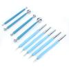 9Pcs   Acrylic Silicone Craving Pen Aluminum Tube Handle Pottery Clay Sculpture Tool #1
