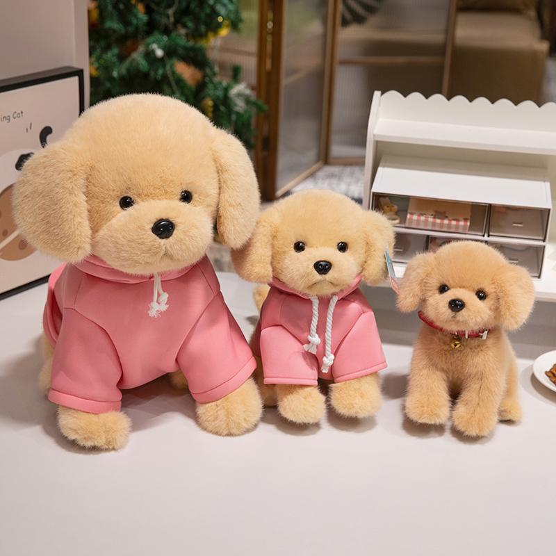 23-45cm Cartoon Tall Superior Quality Dressing Labrador Plush Doll Black Yellow Hoodie Dog Plush Toy Home Decoration Present Designed For Boys Girls
