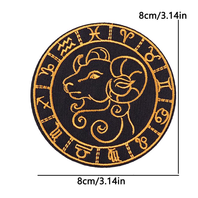12 Zodiac Signs Embroidery Patch Iron On Patches Complete Set Horoscope Constellation Design for Jacket Backpack Daily Decor
