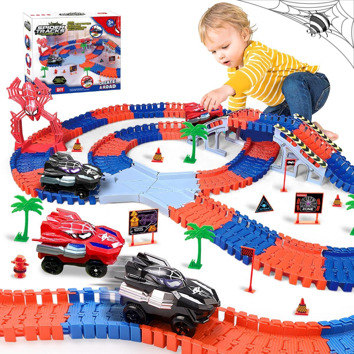 

REMOKING Educational Car Toy with Rails and 2 Mini Electric Building 3D DIY Popular Birthday Gift for Girls and Christmas Gift for Ages 3 and Up Toy,