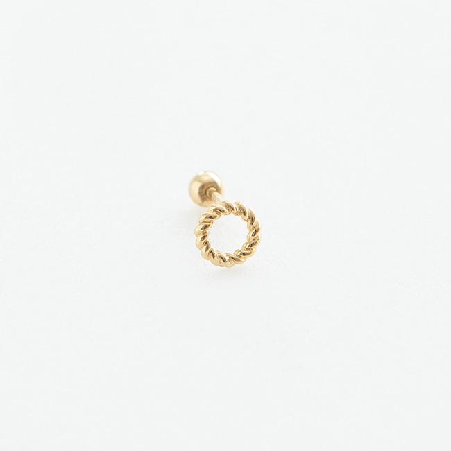 Lunne 14K Twisted Round Piercing Earrings (14K Gold) S14