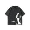 Washed Desire Porträt Print 100% Baumwolle Oversized Kurzarm T-Shirt