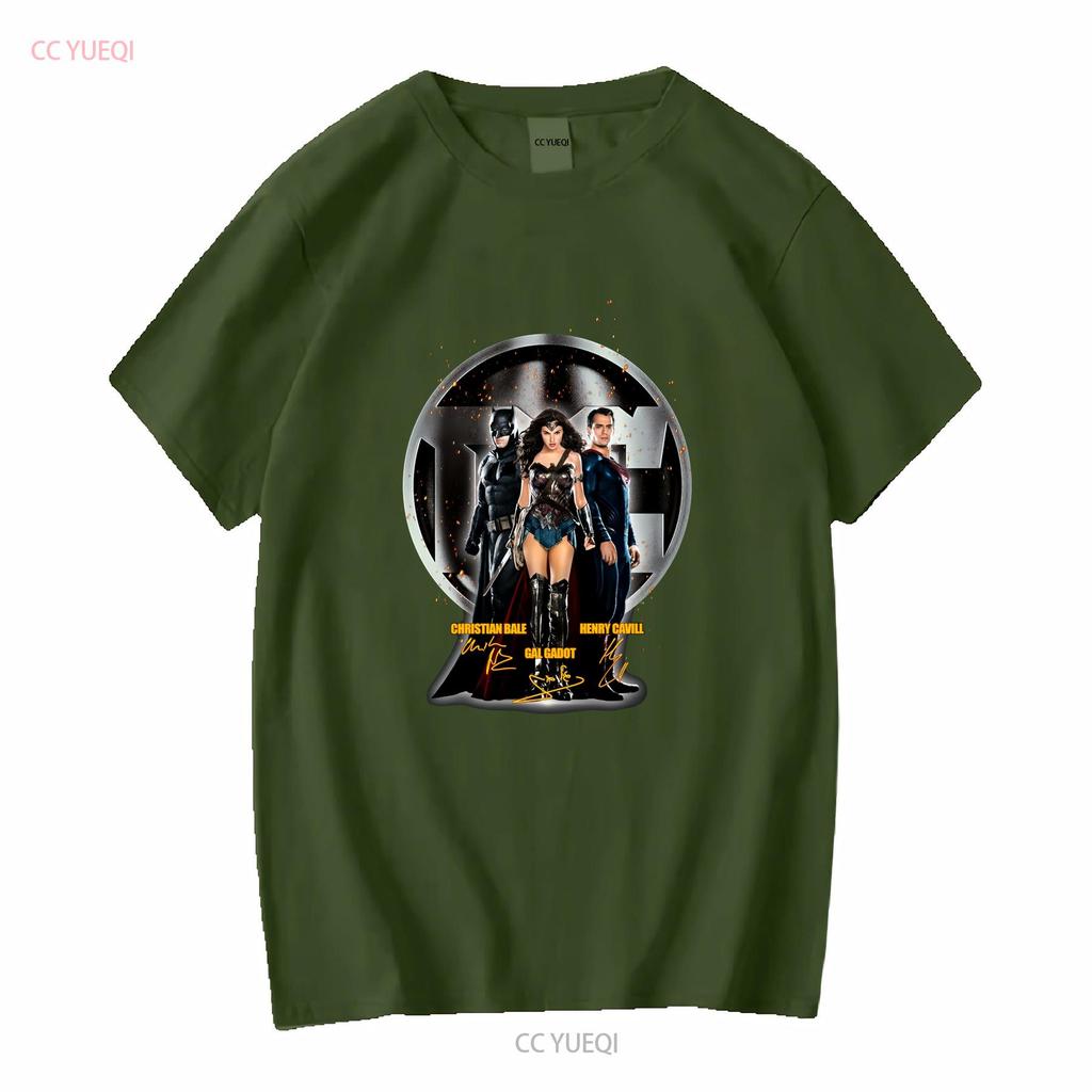 Gal Gadot Henry Cavill Christian Bale Unterschrift T-Shirt lange oder kurze Ärmel vintage gewaschen Grafik Unisex Freizeit