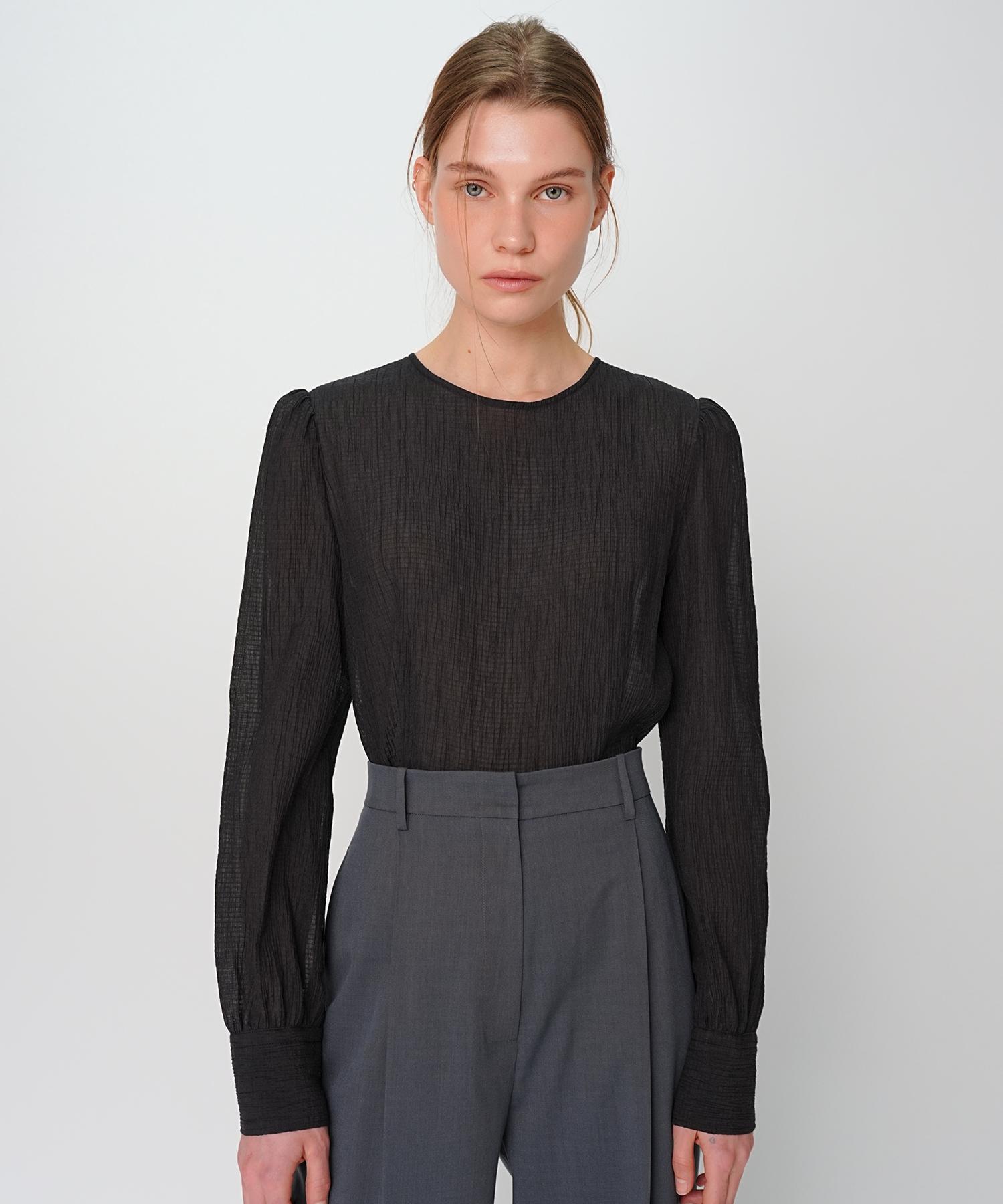 Paul And Alice Sheer Blouse / Black Black/Free