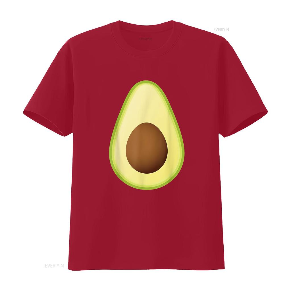 Damen Avocado Kostüm T-Shirt Frucht Halloween Schwarz 2XL vintage Gewaschen Leicht Unisex Lässig Atmungsaktiv Dehnbar streetwear