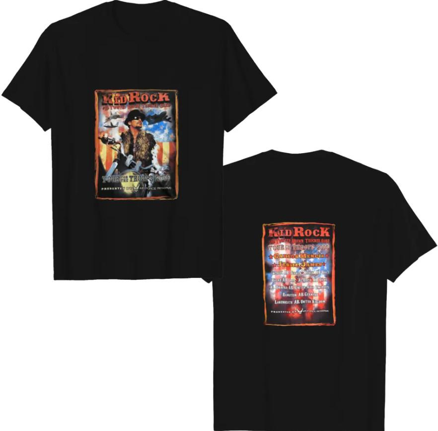 Kid Rock Tour Of The Troops 2009 Concert Tour Shirt Heavy tshirt shirt S