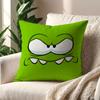 Süßer Frosch Cartoon Spiel Lustiges Gesicht O-Om N-Nom Kissenbezug Für Kissen Druck Sofa Dekoration Zuhause Auto Büro Nordische Schlichtheit