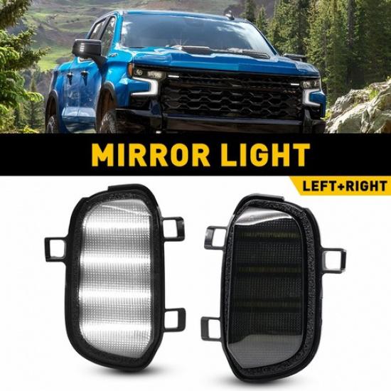 

2PCs LED Side Mirror Task Light Spot Lamps Set For -22 Silverado Sierra 1500
