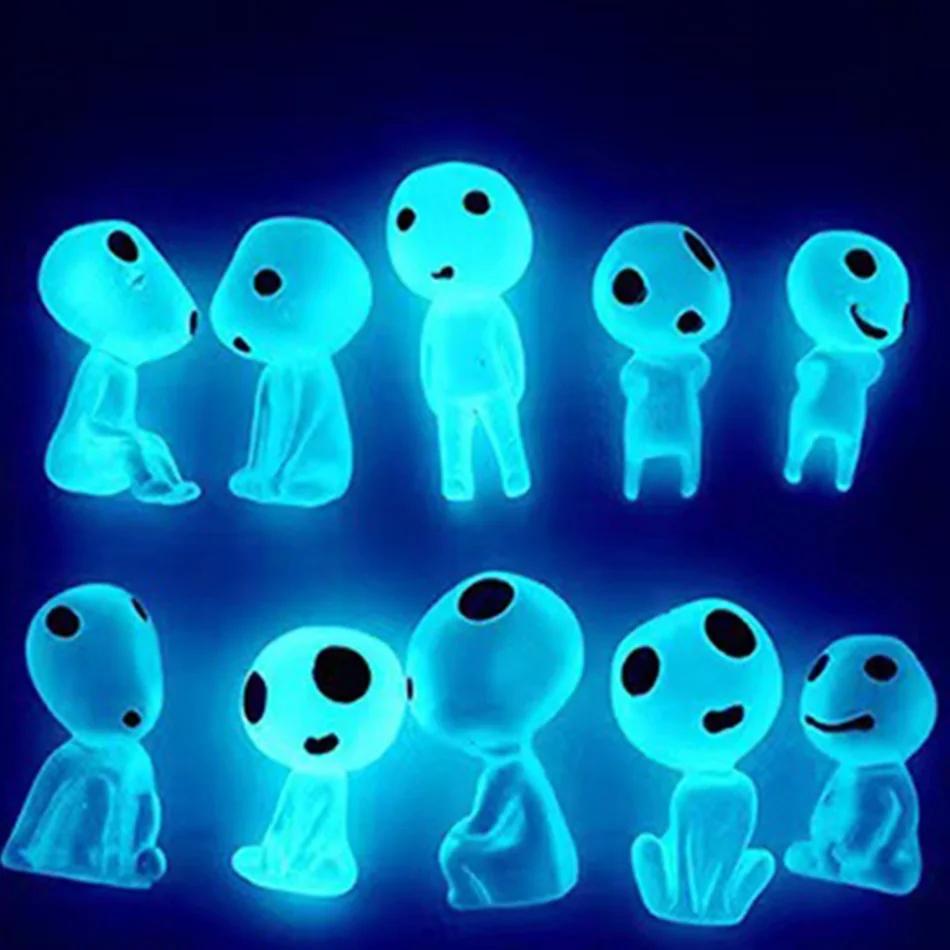 

20pcs Luminous Elves Mini Figures Fish Tank Decor Kodama Glow in the Dark Figures Garden Micro Flower Potted Ornament Toy Gift