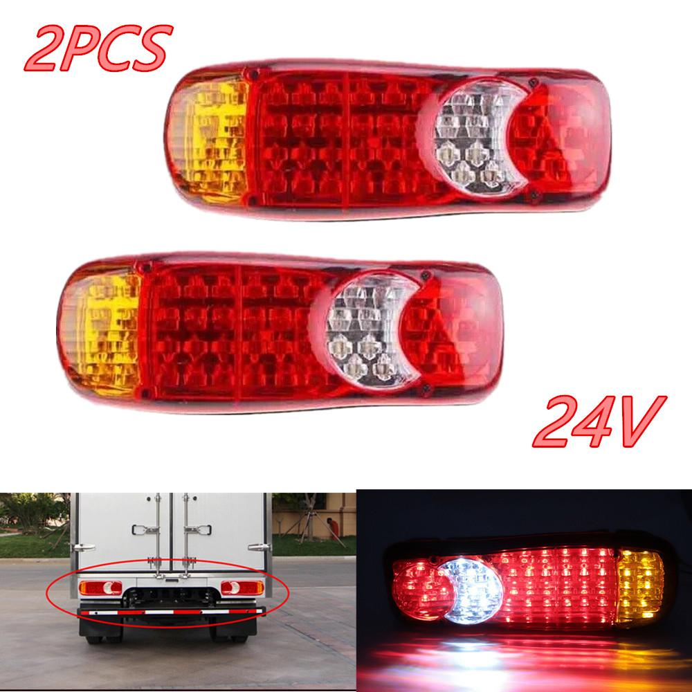 2PCS Truck Rear Tail Light 46LED Car Turn Signal Indicator Lamp 12V Caravan Trailer Lights 24V Running Side Tail Lamp