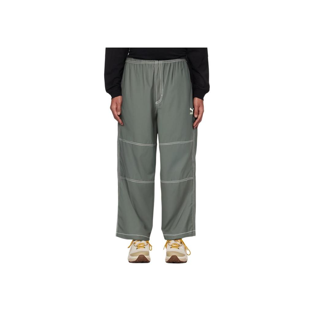 Puma Sxwp Woven Pants Comfortable Loose Fit Casual Cargo Unisex Bottoms Mineral-Gray 626860-80