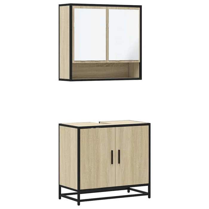 VidaXL 2-piece Bathroom Furniture Set Sonoma Oak, Storage Cabinet, Bathroom Cabinet, Vanity Unit 3300916