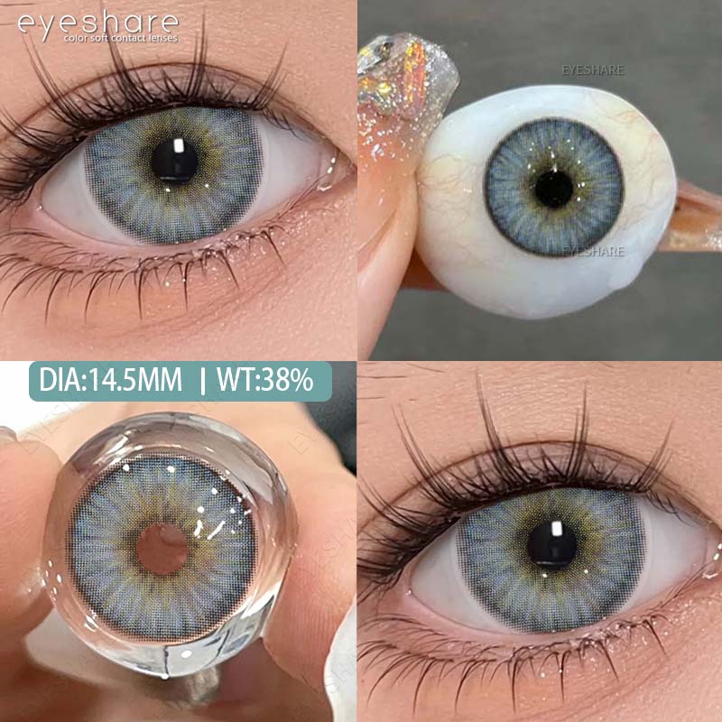 EYESHARE Colored Contact Lenses Fashion Light Blue Lenses Gray Color Lenses Dark Brown Natural Lenses Green Fashion Lenses 1 Pair