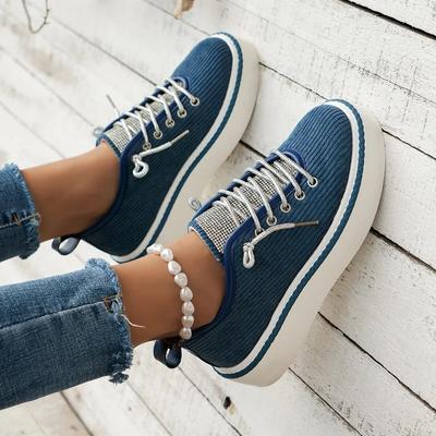 Kadın Spor Ayakkabı Zapatillas Mujer Yeni Moda Kristal platform Günlük Spor Ayakkabı Kadın Bağcıklı Nefes Alabilir Kadın Koşu Ayakkabıları