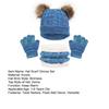 3Pcs/Set Children Hat Scarf Gloves Set Plush Ball Decor Twist Texture Solid Color Knitting Hat Long Scarf Gloves Set