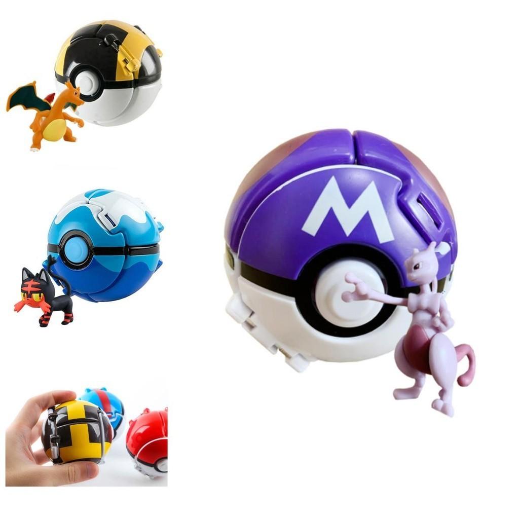 Pokemon Poke Ball Elf Figure Model Toy Pikachu Charmander Litten Rockruff Game Anime Figure