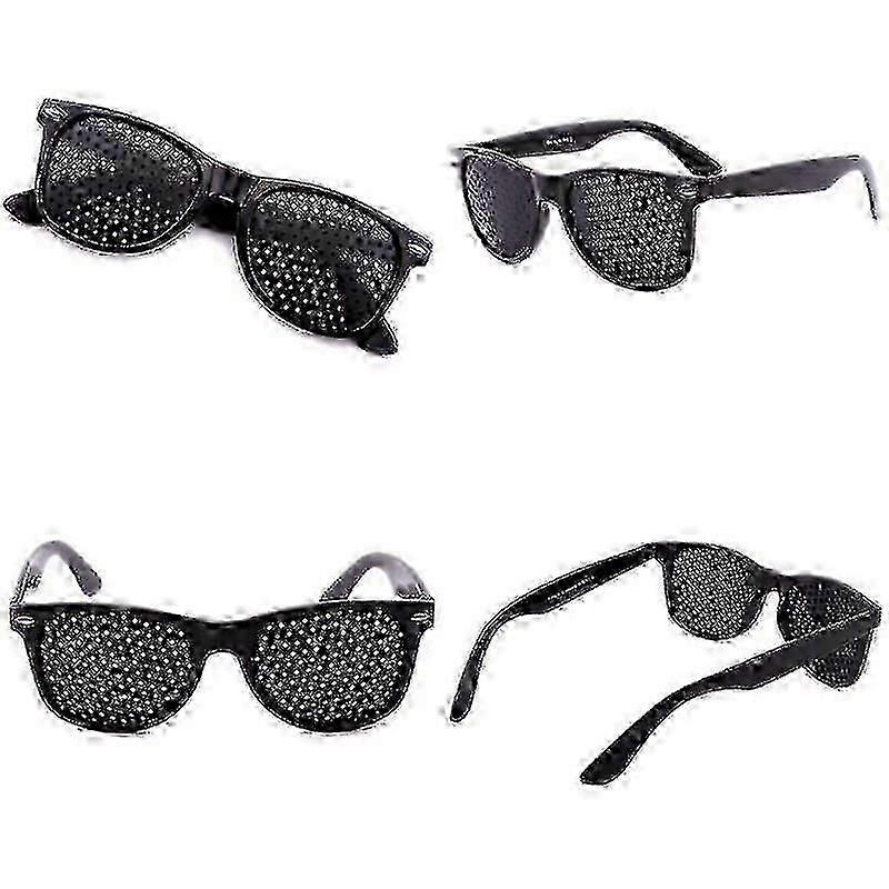 4 Pieces Of Grid Glasses / Hole Glasses For Eye Training And Relaxation  Grid Glasses 2 Black Full Holes  2 Black Sport Full Holes hwy 0619