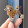 Criativo bonito poodle cão forma broche espumante strass casaco lapela pino vestido xale cachecol chapéu animal emblema jóias presente