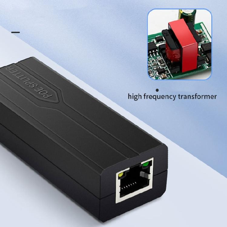 Plastic POE Splitter POE To 12V DC5.5x2.1 Power Transform, 48V To 12V With Overcurrent And Overheats Protections