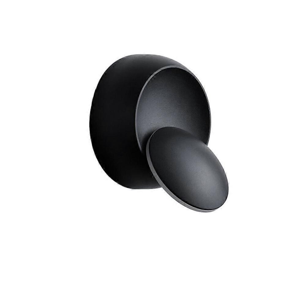 (Black indoor,White light)360 Degree Rotating Round Wall Lamp Living Room Stair Decoration