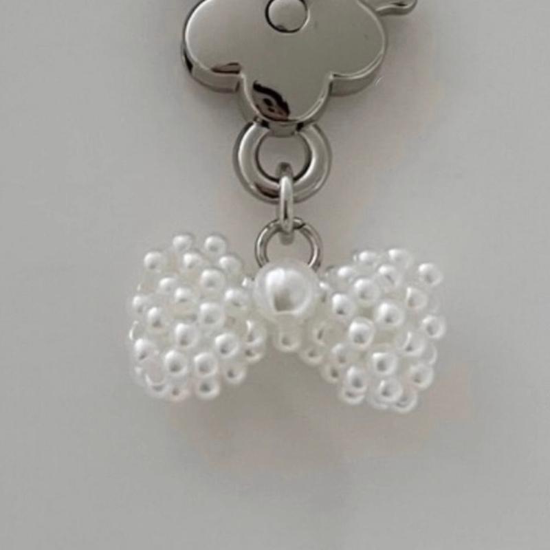 Mode Perle Schleife Blume Schlüsselanhänger Anhänger Süße Hängedekorationen Schlüsselring Charm für Geldbörse Tasche Rucksack Handtasche