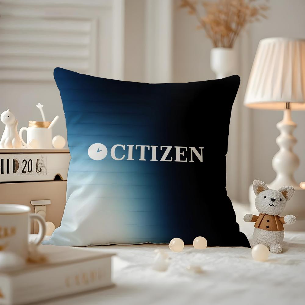 Citizen Cushion Cover Anti-dustmite Pillowcase Invisible Zipper Silky Short Plush Sofa Cushion Cover