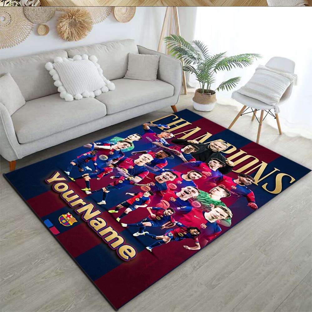 Fc Barcelona Personalized Name Floor Rug Office Rug Suitable for Bedrooms Kitchen Balcony Outdoor Antislip Carpet Anime Office Decor