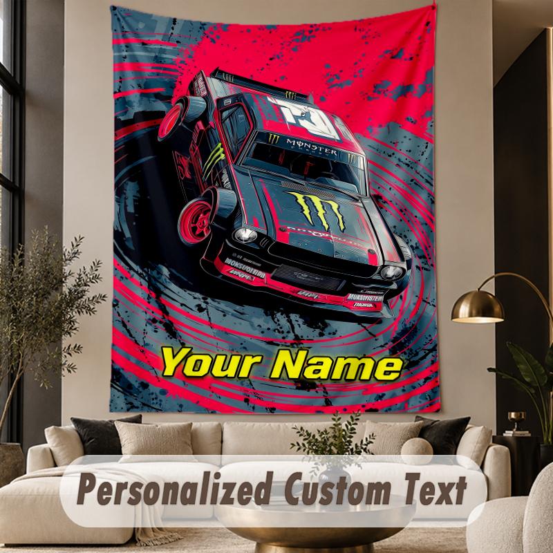 Benutzerdefinierte Text-Wandteppich Monster Energy Druck Wandteppich Innen Wohnzimmer Wanddekoration