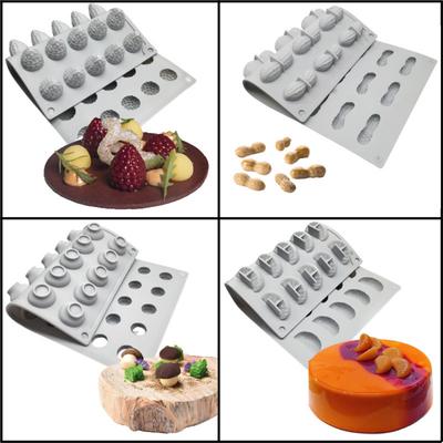 Kínai ételdísz szilikon forma földimogyoró gomba narancs ág málna torta forma csokoládé forma
