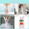 Figura de Conejo de Pascua de Resina con Ángel y Flor para Decoración de Fiesta de Primavera