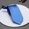 No Solid Color Men'S And Women'S Ties Business Dress Black Zipper Groom Wedding Korean Version Narrow Work Casual Lazy
