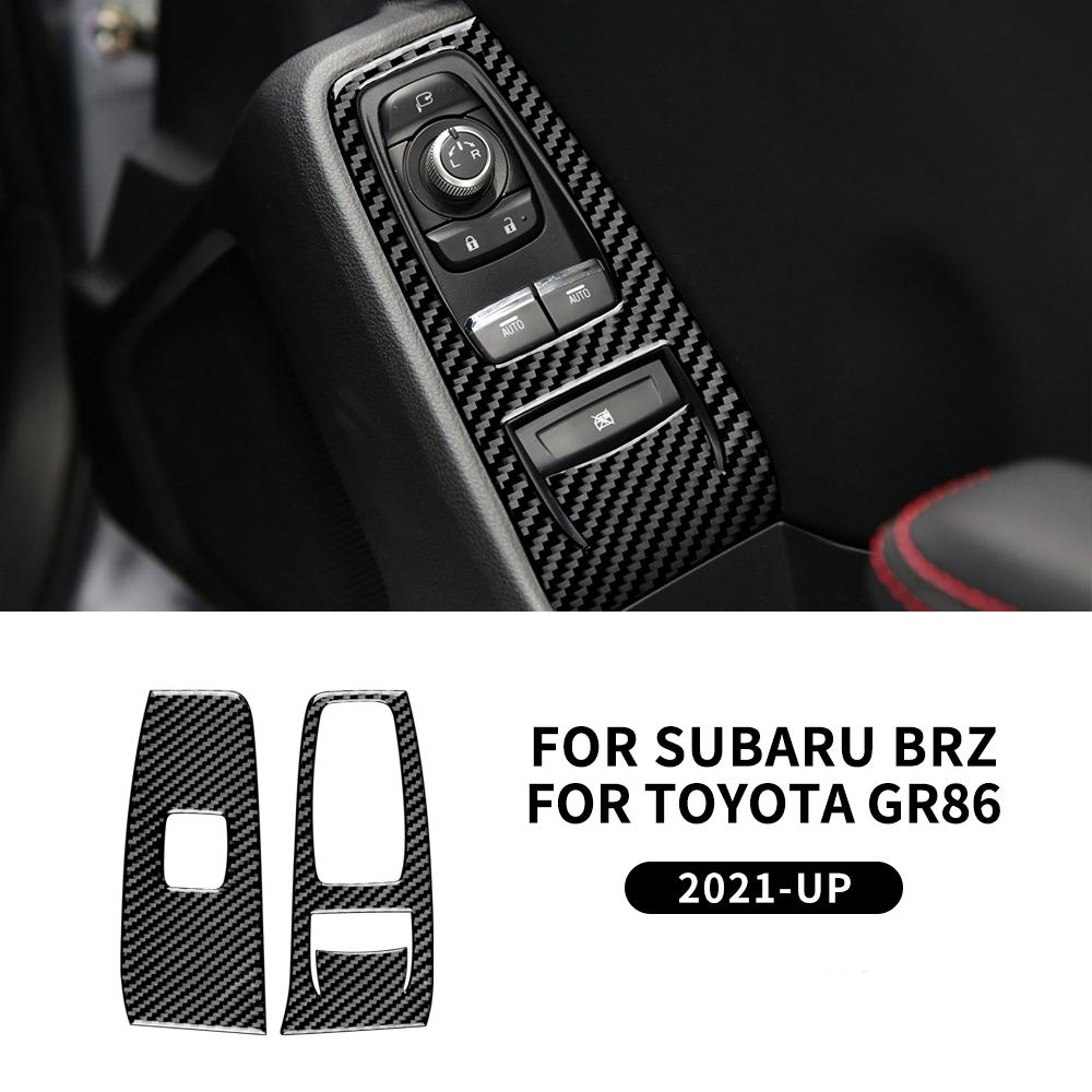 Echte weiche Kohlefaser für Subaru BRZ Toyota GR86 2021 2022 2023 2024 Aufkleber für RHD LHD Dekorrahmen Innenverkleidung Zubehör