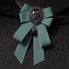 Band Handgefertigt Schleife Brosche Damen Strass Kristall Krawatte Britischer Stil Herren Anzug Hemdkragen Hochzeits Schmuck