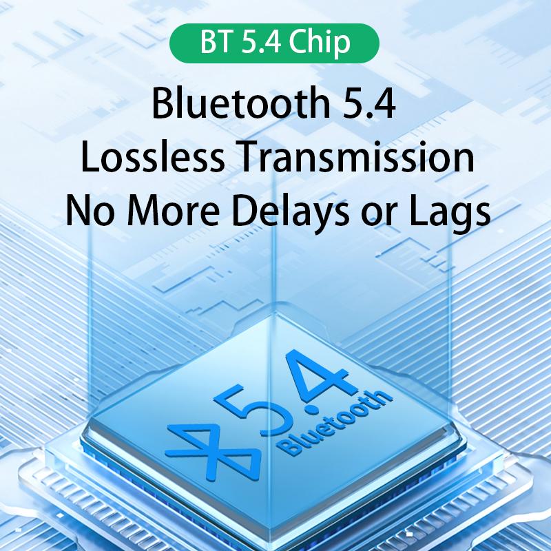 RGB Bluetooth 5.4 Audio Sender Empfänger 3,5 mm AUX Stereo Musik Drahtloser Adapter mit Mikrofon Unterstützung TF-Kartenwiedergabe für Auto TV PC