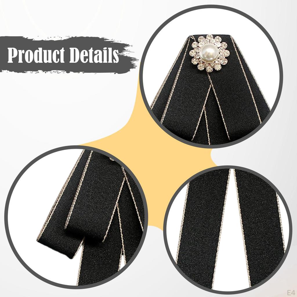 Ladies Bow Tie Brooch Gift, Elegant, Bowknot Collar Clothing Accessory for Dress Blouse Shirt